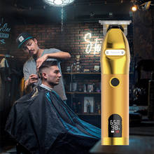 Aparador de cabelo e barba profissional para homens, máquina de cortar cabelo elétrica recarregável por usb 2024 - compre barato