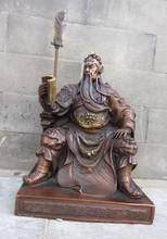 Frete grátis estátua de deus guerreiro guan gong yu dragon guan guerreiro fengshui chinês cobre vermelho 2024 - compre barato