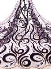 Novo flanela grande flor bit bordado lantejoulas malha francesa tecido de renda 2020 africano lantejoulas bordado vestido casamento vestido design 2024 - compre barato
