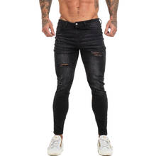 Gingtto Skinny Jeans Men Slim Fit Ripped Mens Jeans Big and Tall Stretch Black Men Jeans for Men Distressed Elastic Waist zm144 2024 - buy cheap