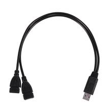 Кабель-адаптер USB 2,0 A Male To 2 Dual USB Female Jack Y Splitter Hub 2024 - купить недорого