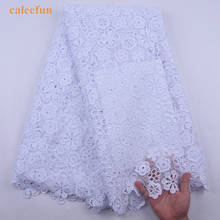 White African Lace Fabrics 2021 High Quality Nigerian Cord Guipure Lace Fabrics Bride Water Soluble Lace Fabric For Dress Y2107 2024 - buy cheap