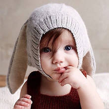 Autumn Winter Toddler Infant Knitted Baby Hat Adorable Rabbit Long Ear Hat Baby Bunny Beanie Cap Photo Props 2024 - buy cheap