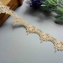 2 Yard Gold Vintage Flower Tassel Lace Embroidered Lace Trim Ribbon Applique Handmade DIY Sewing Supplies Craft Decoration 2024 - buy cheap