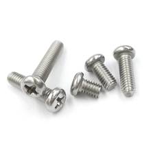 10pcs M3 M3.5 stainless steel Phillips round head screws cross PM pan headed screw mechanical tooth bolts bolt 28mm-80mm long 2024 - buy cheap