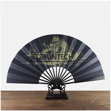 20pcs Large Gold Dragon Vintage Silk Hand Fan Man Black Chinese Folding Fan Traditional Crafts Bamboo Fan Ethnic 2024 - buy cheap