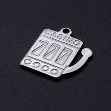 5pcs/lot 100% Stainless Steel Casino 777 DIY Charm Pendant Wholesale Accept OEM Order Necklace Pendants Jewelry Making Charms 2024 - buy cheap