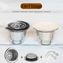 2 in 1Usage  Nespresso Capsule Filter Refillable Crema Coffee Capsules Pods Compatible With Reusbale Lids Foils 2024 - buy cheap