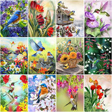 DIY 5D Diamond Painting Brid Flower Diamond Embroidery Cross Stitch Full Round Drill Animal Mosaic Home Decor Art Wall Sticker 2024 - buy cheap