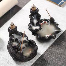 Backflow Incense Burner Lotus Incense Holder Buddhist Supplies Smoke Waterfall Reflux Ceramic Incense Burner For Yoga Meditation 2024 - buy cheap