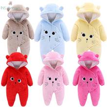 NewBorn Baby spring Autumn Winter Thicken Rompers Baby Boy Girls Warm Cartoon Clothes Infant Velvet Jumpsuit Toddler Out Pajamas 2024 - buy cheap