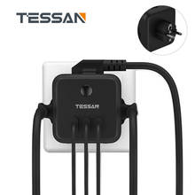 TESSAN EU Plug Socket Multi Outlets Expander Power Strip with 3 AC Outlets, 3 USB Ports, Switch, 2500W Cube Wall Charger Adapter 2024 - buy cheap