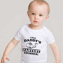 I Was Daddy's fast Swimmer, peleles para bebés, mono, traje, ropa informal para recién nacidos de 0 a 24M 2024 - compra barato