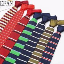 Corbata de punto colorida para hombre, corbatas cruzadas a rayas de Color, finas, tejidas, lisas, finas 2024 - compra barato