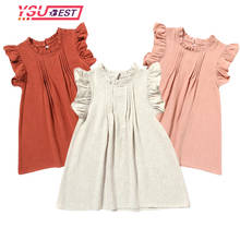 Cotton Linen Baby Dresses Cute Summer Girls Clothes Princess Dress Farmhouse Style 1-5Years Girl Infant toddler Girls Clothing 2024 - buy cheap