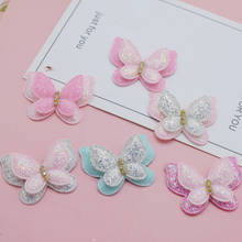 10Pcs Double Butterfly Appliques DIY Glitter Diamond Clothing Crafts Material For Baby Hair Clip Patches Decoration Accessories 2024 - buy cheap