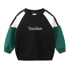 Cotton 2-8Year Boys Sweatshirts Letter Kids Sweatshirts Patchwork Autumn Casual Boys Clothing Long Sleeve O-Neck 2024 - buy cheap