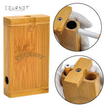 COURNOT Natural Bamboo Dugout Case Box 45*78MM Multifunction Bamboo Dugout With Tobacco Pipe Bowl Include Metal One Hitter Pipe 2024 - buy cheap