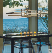 Minimalist designer accent dining room lamp Postmodern minimalist creative glass Nordic decorative chandelier geometric rectangl 2024 - buy cheap