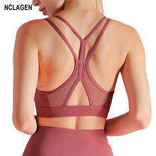 NCLAGEN Sports Bra High Impact Support Female Push Up Crop Top Women Cross Thin Shoulder Strap Brassiere Gym Workout Underwear 2024 - buy cheap