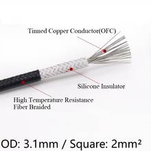 Square 2mm High Temperature Heat Element Wire OD 3.1mm Silicone Rubber Insulated Cable Fiberglass Braid Warm Floor Copper Line 2024 - buy cheap