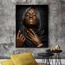 Quadros de arte africana, preta e nude, feminina, pintura a óleo em tela, posteres e impressões, imagem escandinavo para arte na parede, sala de estar 2024 - compre barato