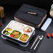 Recipientes de aço inoxidável da lancheira com compartimentos leakproof bento caixa recipiente de alimento com utensílios de mesa 2024 - compre barato