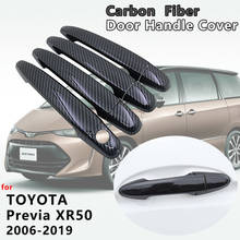 Для Toyota Previa Tarago Estima Aeras XR50 2006 ~ 2019 накладка на дверные ручки из углеродного волокна наклейки автомобильные аксессуары 2008 2010 2012 2024 - купить недорого