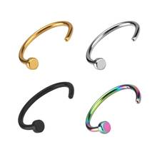 LUXUKISSKIDS 4 Pcs/Set Different Colors Nose Hoop Nose Rings Stainless Steel Body Piercing Jewelry Body Jewelry Drop Shipping 2024 - buy cheap