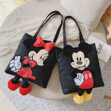 Disney-Bolso de hombro de minnie y Mickey mouse para mujer, bandolera suave de gran capacidad, bolsa de compras, regalo para niños 2024 - compra barato