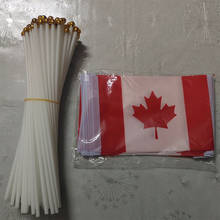 KAFNIK,14x21cm 50pcs Canada Hand Waving Flag 14*21cm Canadian Small National Flags with Plastic Flagpoles 2024 - buy cheap