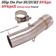 Escorregar para suzuki sv650 sv 650 sv650x 2003 - 2015 motocicleta yoshimura escape modificar meados de ligação tubo sem 51mm silenciador 2024 - compre barato