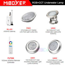 MiBOXER 9W/15W/27W RGB+CCT Wall-mounted Underwater Lamp AC12V/DC12-24V IP68 underwater 27W PAR56 LED Pool Light;433MHz Gateway 2024 - compre barato