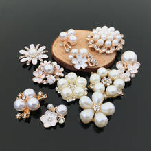 Botones de diamantes de imitación de flores para decoración de boda, broche de Metal, lazo para el pelo, joyería artesanal 2024 - compra barato