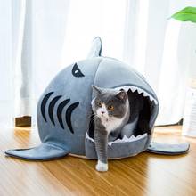 Pet Supplies Pet Dog Tent House Kennel Warm Cartoon Shark Nest Soft Foldable Sleeping Mat Breathable Cat Dog Pad 2024 - buy cheap