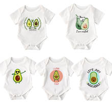 2021 Baby Summer Clothing Baby Jumpsuits for Girls Cartoon Avocado Print Round Neck Short Sleeve Bodysuit for Kids Girls 2024 - buy cheap