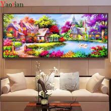 Village hut lakeside scenery Diamond painting Full Square Round drill DIY Diamond Embroidery Cross stitch Kits mosaic home decor 2024 - buy cheap