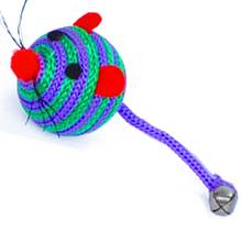 Милая полоса нейлоновая веревка круглый мяч мышь длинный хвост колокольчик домашнее животное кошка укус Играть Игрушка 2024 - купить недорого