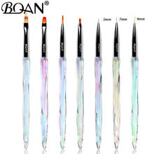 BQAN 7pcs  Transparent Diamond Gradient Nail Brush Nail Art Brush Line Painting Brushes Crystal Acrylic Thin Liner Drawing Pen 2024 - buy cheap