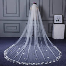 Jiayigong-velos de novia de flores, de 3 metros velo de novia, velo de catedral de tul, velos de boda para novia 2024 - compra barato