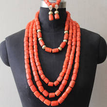 Dudo Big Jewelry Set Wholesale 4 Layers Coral Beads for Men and Women Bridal Necklace and Earrings Set 2024 - buy cheap