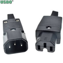 Black CE Copper IEC320 C13 C14 C15 UPS PDU Connector Power Cord Rewirable Cable Wiring Plug Male Female AC Power Socket Plug 10A 2024 - buy cheap