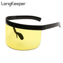 Солнцезащитные очки с защитой UV400 для мужчин и женщин, брендовые дизайнерские солнечные очки с плоским верхом и большой оправой 2024 - купить недорого