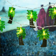 Linha de luz led com iluminação ambiente para coqueiro, luz de fadas, 10led, natal, festa de casamento, decoração, bateria aa 2024 - compre barato