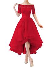BEALEGANTOM 2021 Elegant Cheap Lace A-Line Red Prom Dresses Beaded Long Formal Evening Party Gown Vestidos De Gala BM227 2024 - buy cheap