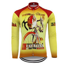 Классическая командная велосипедная Джерси 1943 с длинными рукавами, зимняя флисовая и без флиса, желтая велосипедная одежда, Джерси для горных велосипедов, одежда для велоспорта 2024 - купить недорого