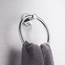 1pc anéis de toalha de aço inoxidável wall-mounted titular redondo rotatable cabide toalheiro titular anel do banheiro ferramenta 2024 - compre barato