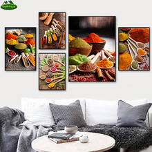 Yumeart especiarias, gengibre, açafrão, pimenta pintura em tela arte da parede para cozinha restaurante decoração de casa hd fotos lona posters 2024 - compre barato