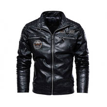 SHABIQI-chaqueta de cuero sintético con capucha para hombre, abrigo cálido, informal, a la moda, para motocicleta, Invierno 2024 - compra barato