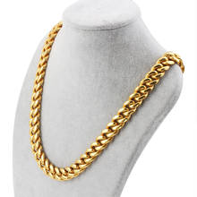 Cadena cubana Punk para hombre y mujer, collar de color dorado con cierre de cristal, cadena de eslabones largos, joyería de moda, regalo 2024 - compra barato